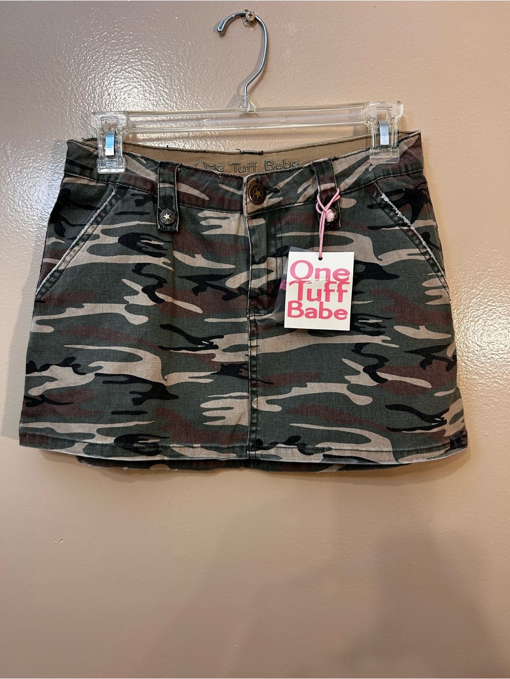 One Tuff Babe Camouflage Mini Skirt - Green Camo